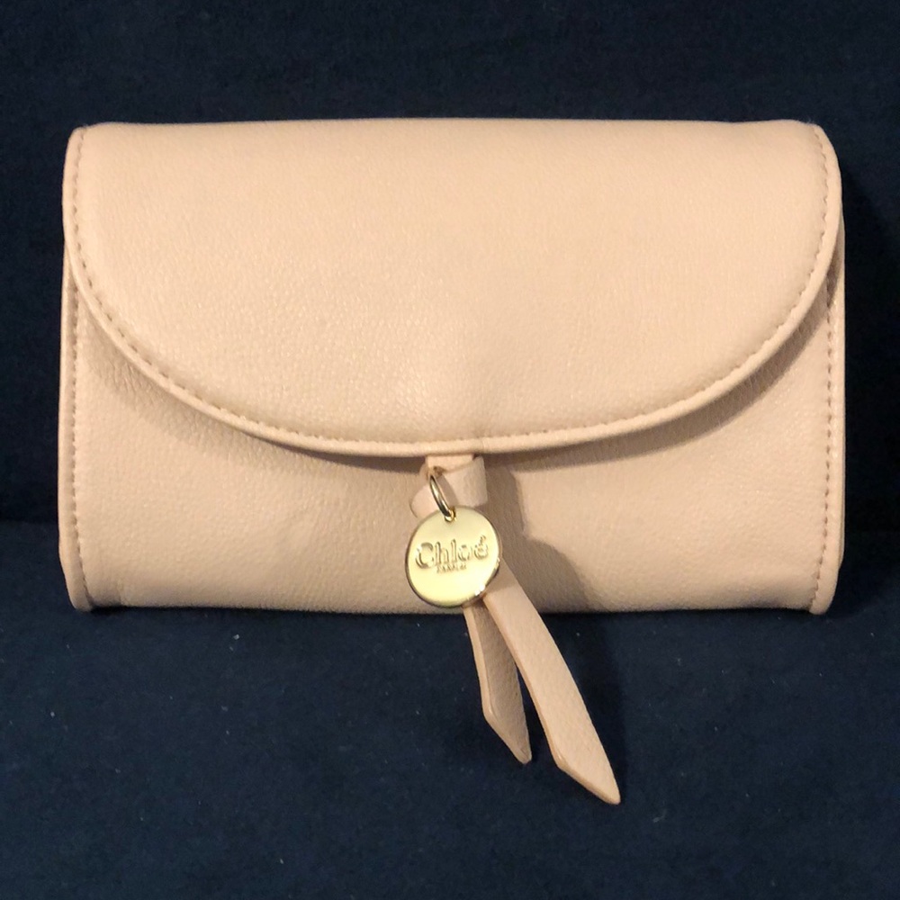 super cute blush pink Chloe makeup bag
